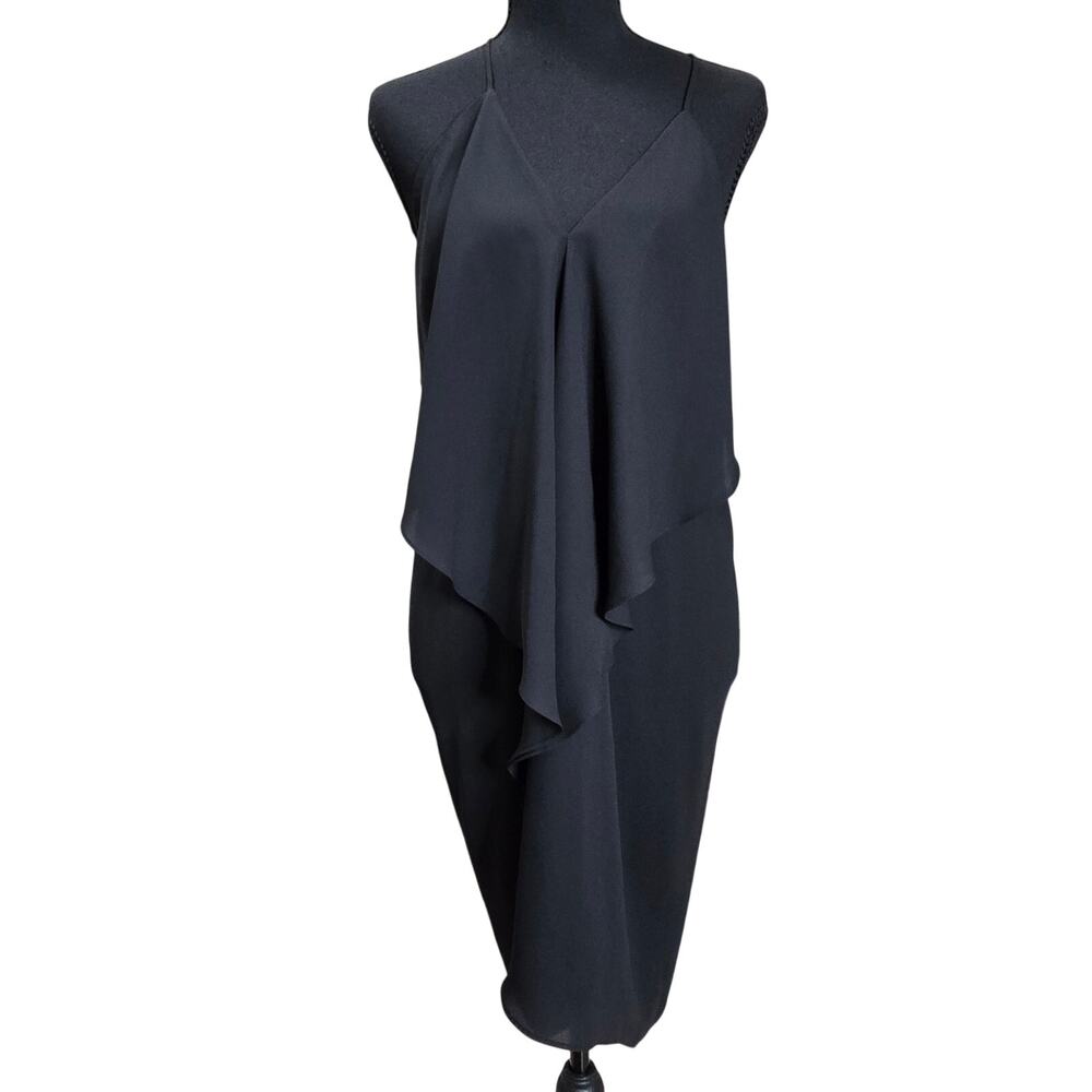 Venus Black Chiffon Overlay Dress Sz M